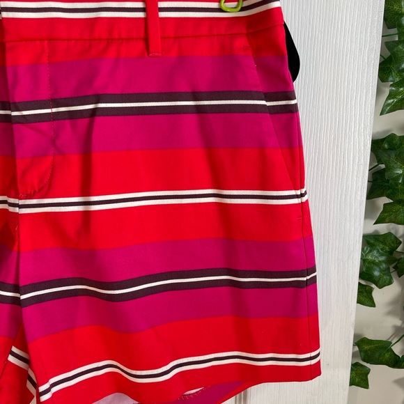 Red Striped Banana Republic Flat Front Shorts Size 8 - Picture 2 of 8
